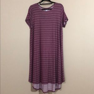 Pink/purple striped XL Lularoe Carly swing dress